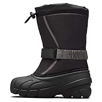 【中古】【インポート品・未当て嵌める】SOREL - 若い衆 フラリー 冬 スノーブーツ お子さん用%ｶﾝﾏ% 黒いこと、シティ薄墨色。%ｶﾝﾏ% 8 Little Kid 靴-キッズファッション