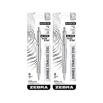 【中古】【輸入品・未使用】ZebraペンCorporation :ボールペン%ｶﾝﾏ%格納式%ｶﾝﾏ%ステンレススチール%ｶﾝﾏ% .7?mm、ブラック???: - Sold as 2?Packs of???1???/???Total of 2?E