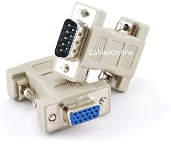 【中古】【インポート品・未当て嵌める】CablesOnline DB9 牡→ 固定ディスク15 VGA 刃針 マルチシンク 映像媒体アダプタ (AD-V02)