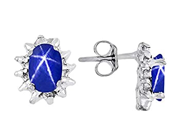 【中古】【輸入品・未使用】ダイヤモンド&ブルースターサファイアイヤリング14?K黄色または14?Kホワイトゴールド
