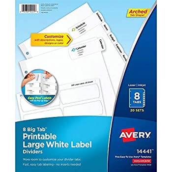 【中古】【輸入品・未使用】Avery Big Tab ラベルタブ 大型 白 8タブ レター｜スカイマーケットプラス