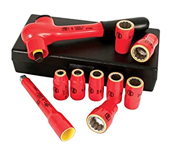【中古】【輸入品・未使用】Wiha 31590 Drive Socket Set%ｶﾝﾏ% Metric%ｶﾝﾏ% 3/8-Inch%ｶﾝﾏ% 1000 Volt%ｶﾝﾏ% 10 Piece by Wiha
