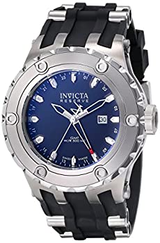 【中古】【インポート品・未当て嵌める】Invicta Men\u0027s 6182 Reserve Collection GMT Stainless Steel Black Rubber Watch