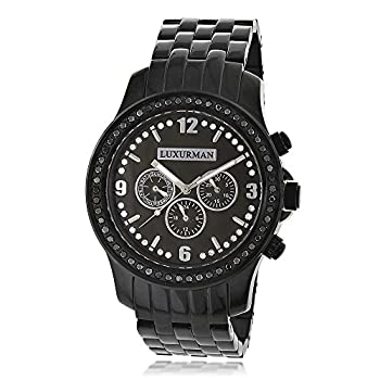 【中古】【インポート品・未当てはめる】Mens Black Diamond Watch by LUXURMAN 2.25?CT