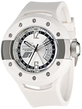 【中古】【インポート品・未当て嵌める】Invicta Men\u0027s 1368 S1 Rally GMT Silver Dial White Polyurethane Watch
