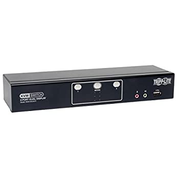 【中古】【輸入品・未使用】Tripp Lite 2-Port Dual Monitor DVI KVM Switch with Audio and USB 2.0 Hub%ｶﾝﾏ% Cables included