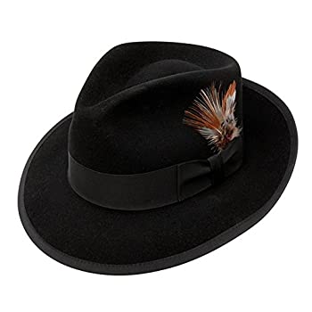 【中古】【インポート品・未当て嵌める】Stetson Whippet Fur Felt Fedora Hat 色つや: 黒いこと