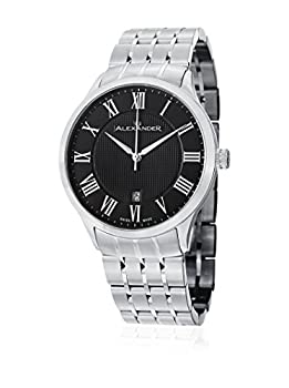 【中古】【インポート品・未当て嵌める】Alexander Statesman Triumph Wrist Watch for Men???黒いこと文字盤逢い引きアナログSwiss Watch???ステンレススチールブレスレットウオッチ???Mens