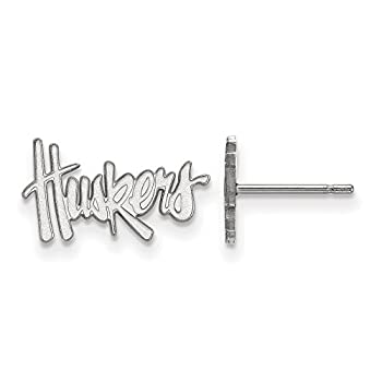 【中古】【輸入品・未使用】ネブラスカ州Extra Small (3?/ 8インチ) ポストイヤリング14?Kホワイトゴールド|スカイマーケットプラス