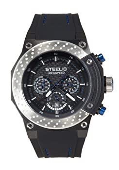 【中古】【インポート品・未当て嵌める】SteelioメンズUberspeed Retrogradeクロノグラフ(steel-blue)