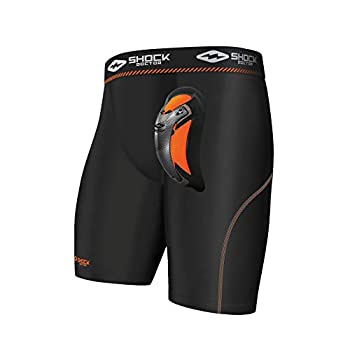 【中古】【インポート品・未当て嵌める】(Large%ｶﾝﾏ% Black) - Shock Doctor Boys\u0027 Ultra Pro Compression Shorts with Carbon Flex Cup-Black%ｶﾝﾏ% Large