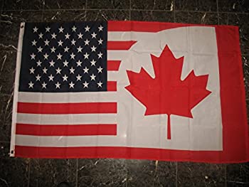 【中古】【インポート品・未当て嵌める】3?x 5亜米利加カナダ組みあわせ信号旗Canadian American百貨店ポリ3?\u0027 x5?\u0027フラググロメット
