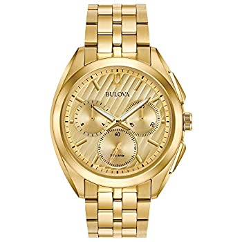 【中古】【インポート品・未当て嵌める】ブローバMen \u0027s Curv寄せあわせGoldtone Watch One Size ゴールド