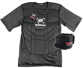 【中古】【インポート品・未当て嵌める】Maddog Pro パッド入り口・入口のど首\u0026チェストプロテクターコンボパック - S/M スポーツ・アウトドア-自転車・サイクリング-プロテクター