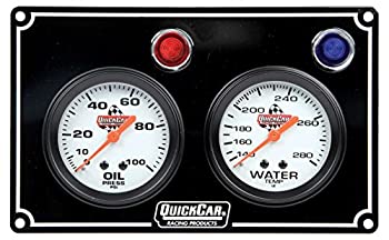 【中古】【輸入品・未使用】QuickCar Racing Products 61-6701 2ゲージパネル OP/WTブラック