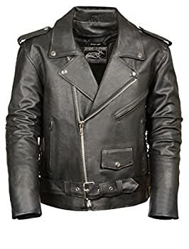 【中古】【輸入品・未使用】Event Biker Leather バイカージャケット メンズ ベーシック 複数ポケット付き S ブラック EL5411-BLK-SM