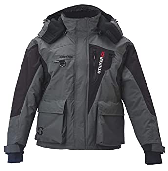 【中古】【インポート品・未当てはめる】Striker Ice メンズ 御釣り 防寒 雨合羽 断熱 ボンネット付き添い人 プレデタージャケット 薄墨色/黒いこと M