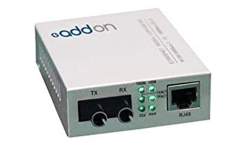 【中古】【インポート品・未当てはめる】AddOn 1Gbs 1 RJ-45 to 1 ST Media Converter - Fiber media converter - GigE - 1000Base-SX%ｶﾝﾏ% 1000Base-TX - RJ-45 / ST multi-mode - up t
