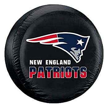 【中古】【輸入品・未使用】New England Patriots Black Tire Cover - Size Large