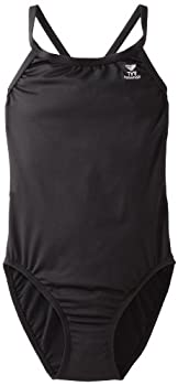 【中古】【輸入品・未使用】(32%ｶﾝﾏ% Black) - TYR SPORT Girl's Durafast Elite Solid Diamondfit Swimsuit