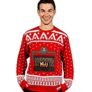 【中古】【輸入品・未使用】Knit Crackling Fireplace Ugly Christmas Sweater Adult ニットパチパチ暖炉醜いクリスマスのセーター大人用♪ハロウィン♪サイズ:Small|スカイマーケットプラス