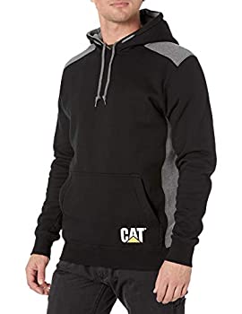 【中古】【インポート品・未当てはめる】Caterpillar メンズロゴパネルフード付き添い人トレーナー US 大いさ: Medium 色合い: 黒いこと