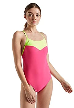 【中古】【インポート品・未当てはめる】SpeedoレディースMissy Franklin書き判寄せあわせEndurance Lite Illusionハート形One Piece Swimsuit サクラ色