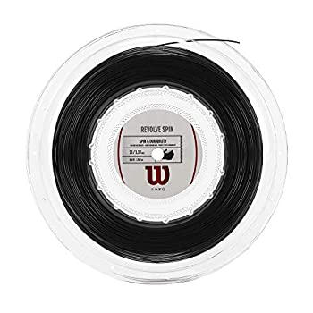 【中古】【輸入品・未使用】ウィルソン(Wilson) 2017 リボルブ スピン 200Ｍロール ポリエステル(17y3m)硬式テニスガット / 1.30mm / ブラック