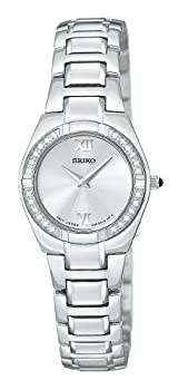 【中古】【インポート品・未当て嵌める】Seiko SUJF09 Diamond Accented Bezel Silver Dial Women\u0027s Watch