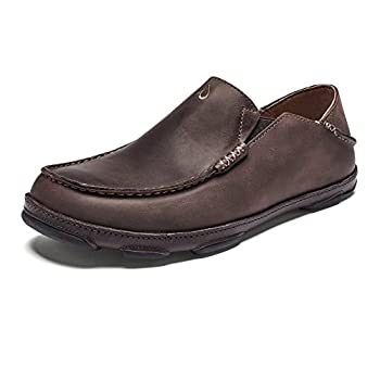 【中古】【インポート品・未当て嵌める】OLUKAI Mens Moloa Slip-On (7 - Dark Wood/Dark JAVA) その他-靴