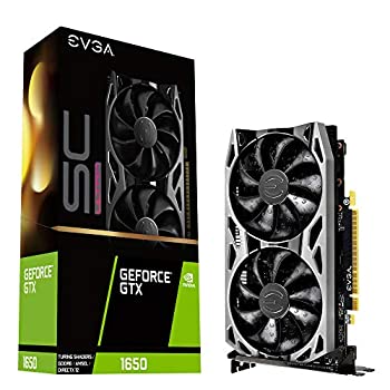 【中古】【インポート品・未当て嵌める】EVGA GeForce GTX 1650 SC ウルトラゲーミング GDDR6 04G-P4-1257-KR 4GB GDDR6 デュアル気違い 金属元素うしろ側一皿