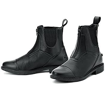 【中古】【輸入品・未使用】(36%ｶﾝﾏ% Black) - Ovation Ladies Energy Zip Front Paddock Riding Boots