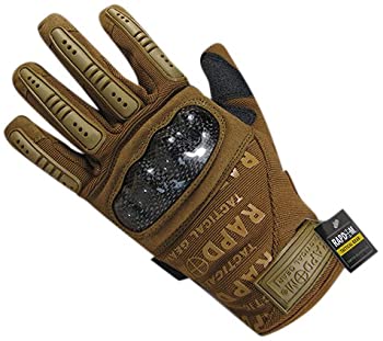 【中古】【輸入品・未使用】RAPDOM タクティカルカーボンファイバーコンバットグローブ コヨーテ Sサイズ