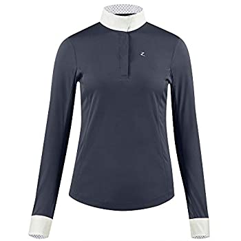 【中古】【インポート品・未当て嵌める】Horze Blaire Ladies UV Ice Fit長袖Showプルオーバー 12 青碧