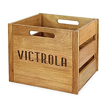 【中古】【インポート品・未当て嵌める】Victrola 木製レコード盤とビニールクレート