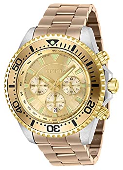 【中古】【輸入品・未使用】Invicta Men's Pro Diver Gold-Tone Steel Bracelet & Case Quartz Analog Watch 27476