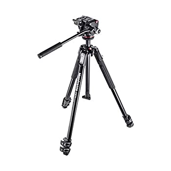 【中古】【インポート品・未当てはめる】Manfrotto マンフロット 写真機 三脚架 MK190X3-2W 190 Aluminum 3 Section Tripod Kit with MHXPRO-2W Fluid Head (Black)