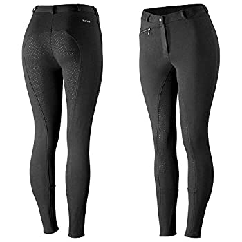 【中古】【輸入品・未使用】(Eu 34/Us 22%ｶﾝﾏ% Black) - Horze Ladies Active Silicone Grip Full Seat Breeches
