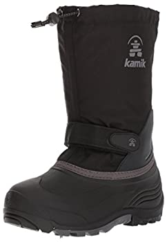 【中古】【輸入品・未使用】Kamik Boys' WaterbugWIDE Snow Boot%ｶﾝﾏ% Black/Charcoal%ｶﾝﾏ% 3 Wide US Little Kid