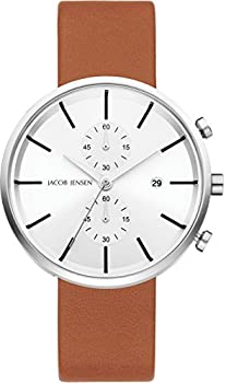 【中古】【インポート品・未当て嵌める】Jacob Jensen メンズ クロノグラフ クォーツウォッチ レザーストラップ付き添い人 JJ622
