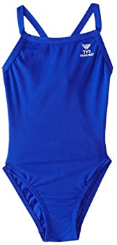 【中古】【輸入品・未使用】TYR Sport ガールズソリッドDurafastダイヤモンドバック水着 ブルー
