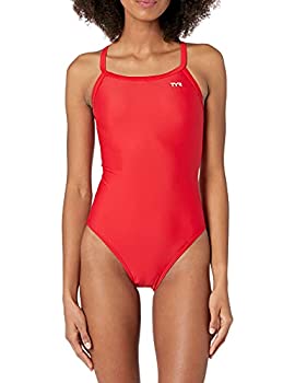 【中古】【インポート品・未当てはめる】TYR Sport 金剛石うしろ側 水泳着 レディース用 無地 40 赤いこと