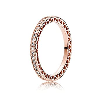 【中古】【輸入品・未使用】PANDORA ハート ローズゴールド サイズ6 リング 180963CZ-52