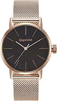 【中古】【インポート品・未当て嵌める】Gigandet Women \u0027s Quartz Watch Minimalismアナログステンレススチールブレスレットローズゴールドブラックg43???024