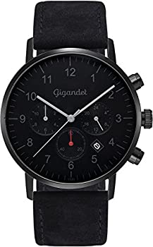 【中古】【インポート品・未当て嵌める】Gigandet Men \u0027s Quartz Watch Minimalism II DualTimeアナログレザーストラップブラックグレイg21???004