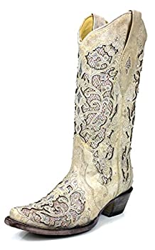 【中古】【インポート品・未当て嵌める】Corral Boots レディース A3322 US 大きさ: 7 色つや: ベージュ
