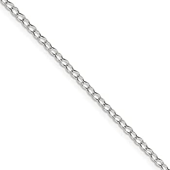 【中古】【輸入品・未使用】2.25mm、スターリングシルバー、ソリッドオーバルケーブルチェーンネックレス。