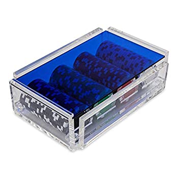 【中古】【輸入品・未使用】Luxe Dominoes La Ficha ポーカーチップセット 100枚の丈夫なチップ付き ギャンブル用カラーチップ4色チップ付き ハンドメイドアクリルボックス|スカイマーケットプラス