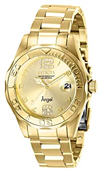【中古】【インポート品・未当て嵌める】Invicta Women\u0027s 28680 Angel Quartz 3 Hand Gold Dial Watch