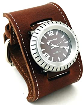 【中古】【インポート品・未当て嵌める】ネメシス# gsb079bメンズ書き判Wheelmen Wideなめし革Cuff Band Watch